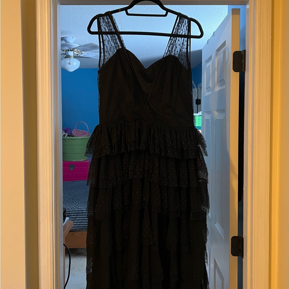 Collectif black polka dot dress size 14